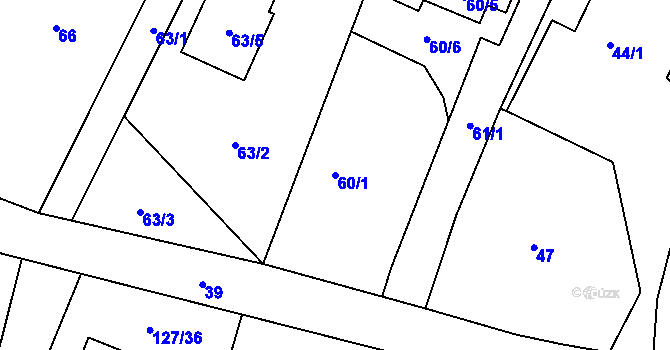 Parcela st. 60/1 v KÚ Klimkovice, Katastrální mapa
