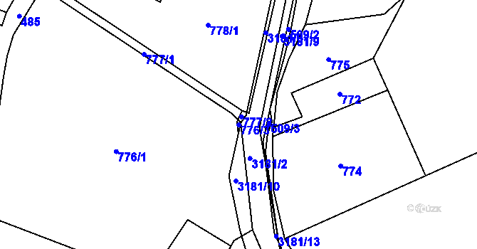 Parcela st. 776/3 v KÚ Klimkovice, Katastrální mapa