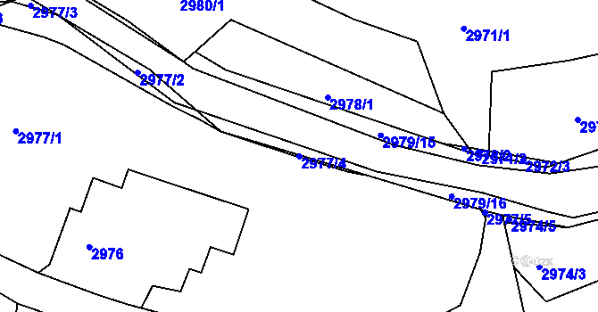Parcela st. 2977/4 v KÚ Klimkovice, Katastrální mapa