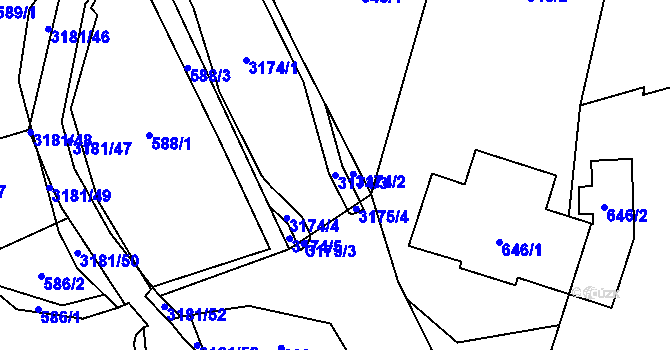 Parcela st. 3174/3 v KÚ Klimkovice, Katastrální mapa