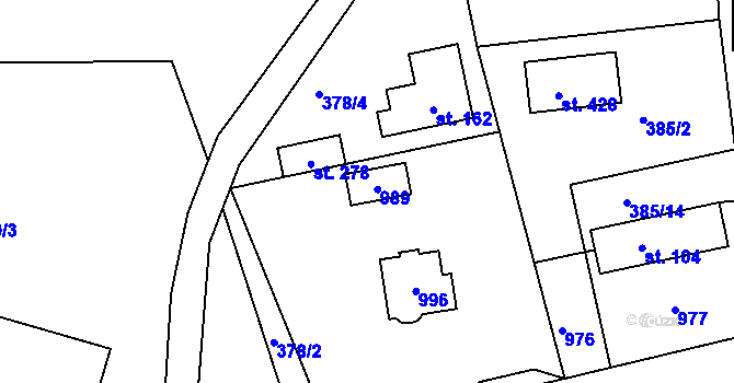 Parcela st. 221 v KÚ Klínec, Katastrální mapa