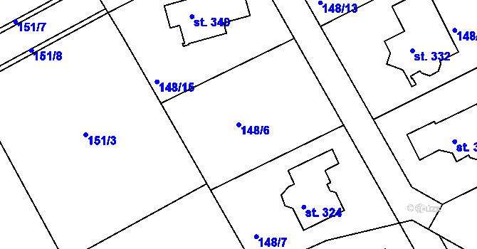 Parcela st. 148/6 v KÚ Klínec, Katastrální mapa