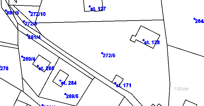 Parcela st. 272/5 v KÚ Klínec, Katastrální mapa