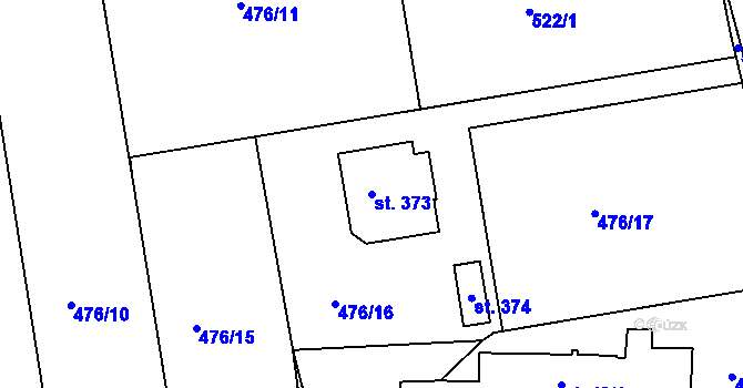Parcela st. 373 v KÚ Klínec, Katastrální mapa