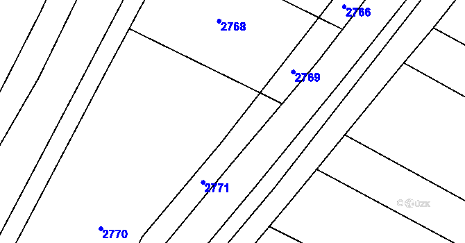 Parcela st. 64/12 v KÚ Kloboučky, Katastrální mapa