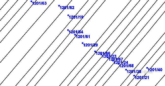 Parcela st. 1201/29 v KÚ Kloboučky, Katastrální mapa