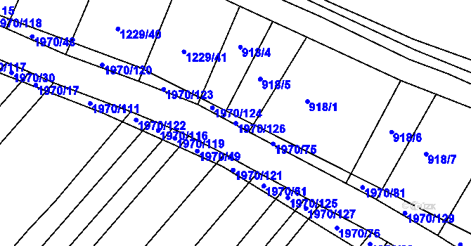 Parcela st. 1970/126 v KÚ Kloboučky, Katastrální mapa