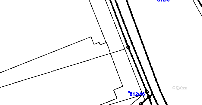 Parcela st. 512/26 v KÚ Kloboučky, Katastrální mapa