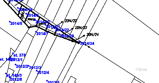 Parcela st. 2014/24 v KÚ Kloboučky, Katastrální mapa