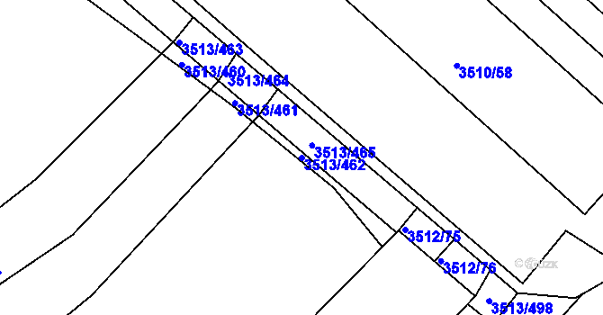Parcela st. 3513/462 v KÚ Klobouky u Brna, Katastrální mapa