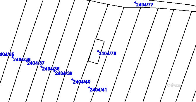 Parcela st. 2404/78 v KÚ Klobouky u Brna, Katastrální mapa