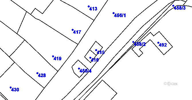 Parcela st. 415 v KÚ Klobouky u Brna, Katastrální mapa