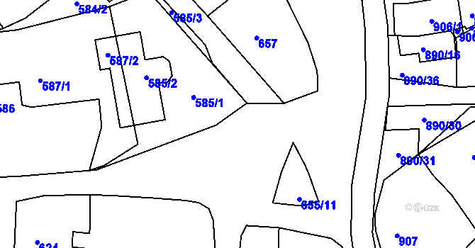Parcela st. 655/1 v KÚ Klobouky u Brna, Katastrální mapa
