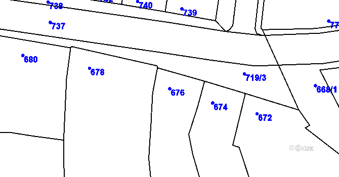 Parcela st. 676 v KÚ Klobouky u Brna, Katastrální mapa