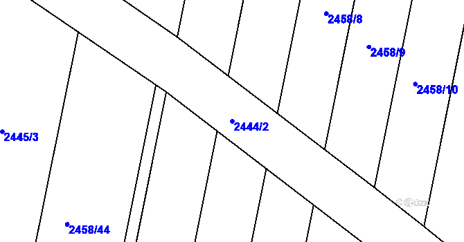 Parcela st. 2444/2 v KÚ Klobouky u Brna, Katastrální mapa