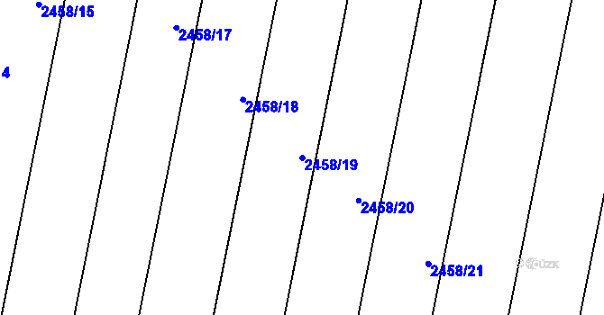 Parcela st. 2458/19 v KÚ Klobouky u Brna, Katastrální mapa