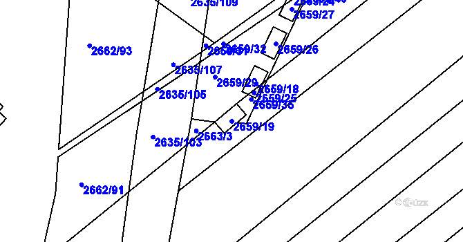 Parcela st. 2659/19 v KÚ Klobouky u Brna, Katastrální mapa