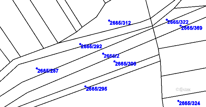 Parcela st. 2665/2 v KÚ Klobouky u Brna, Katastrální mapa