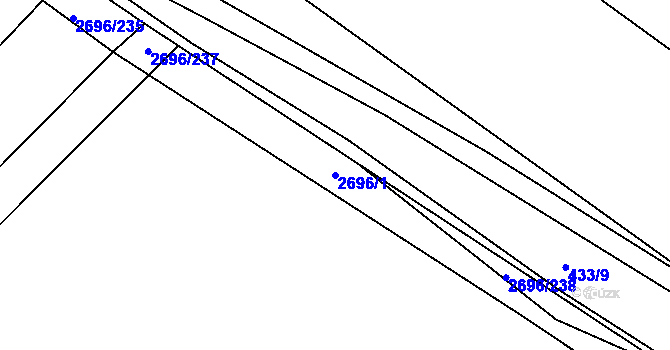 Parcela st. 2696/1 v KÚ Klobouky u Brna, Katastrální mapa