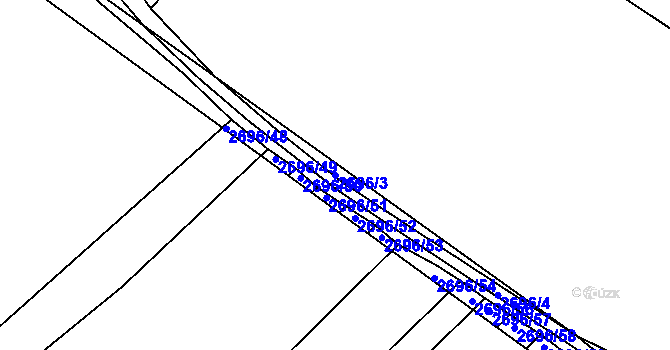 Parcela st. 2696/3 v KÚ Klobouky u Brna, Katastrální mapa