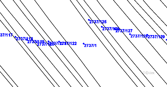 Parcela st. 2737/1 v KÚ Klobouky u Brna, Katastrální mapa