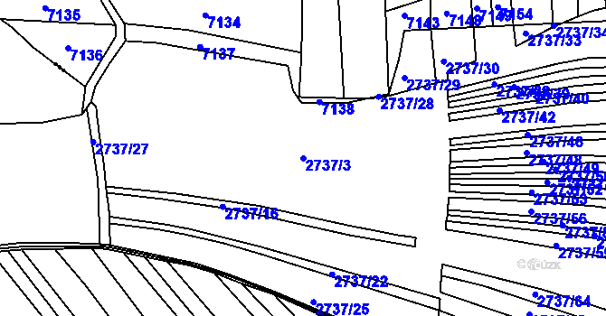 Parcela st. 2737/3 v KÚ Klobouky u Brna, Katastrální mapa