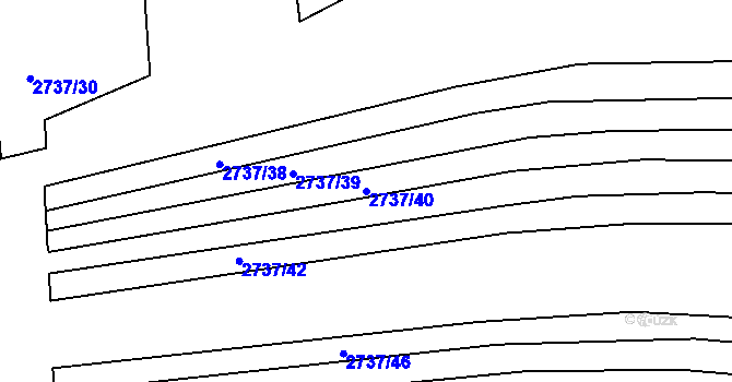 Parcela st. 2737/40 v KÚ Klobouky u Brna, Katastrální mapa