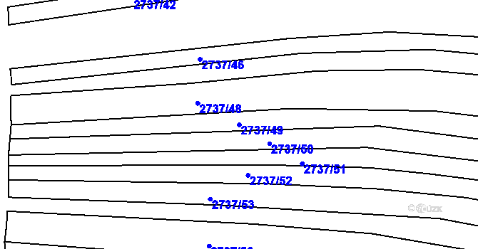 Parcela st. 2737/49 v KÚ Klobouky u Brna, Katastrální mapa