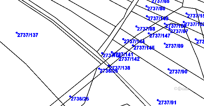 Parcela st. 2737/78 v KÚ Klobouky u Brna, Katastrální mapa