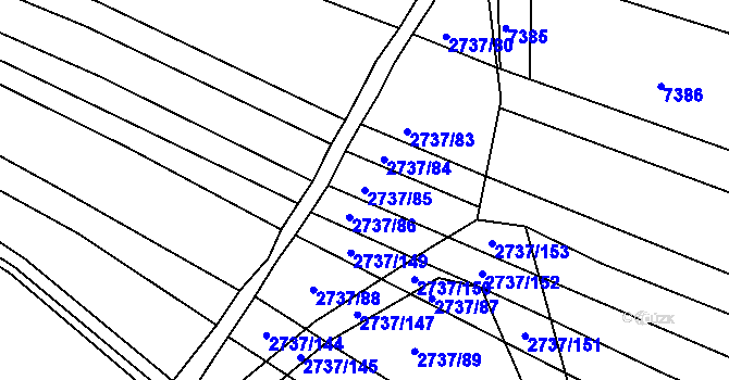 Parcela st. 2737/85 v KÚ Klobouky u Brna, Katastrální mapa