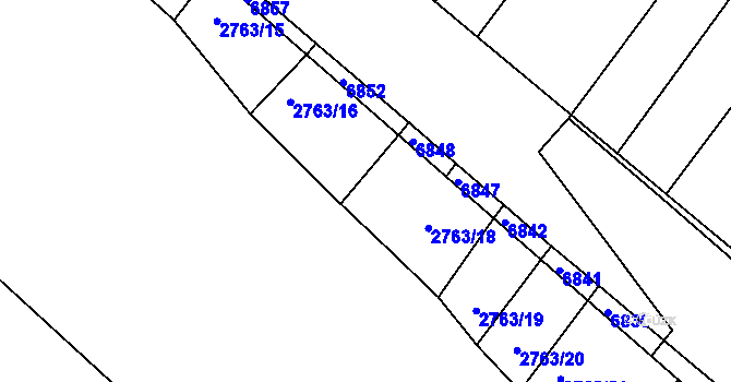 Parcela st. 2763/17 v KÚ Klobouky u Brna, Katastrální mapa