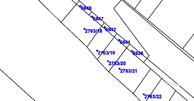 Parcela st. 2763/19 v KÚ Klobouky u Brna, Katastrální mapa