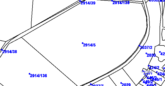 Parcela st. 2914/5 v KÚ Klobouky u Brna, Katastrální mapa
