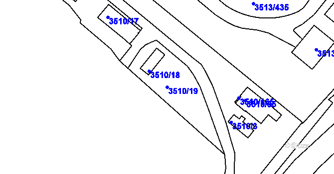 Parcela st. 3510/19 v KÚ Klobouky u Brna, Katastrální mapa