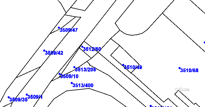 Parcela st. 3510/45 v KÚ Klobouky u Brna, Katastrální mapa