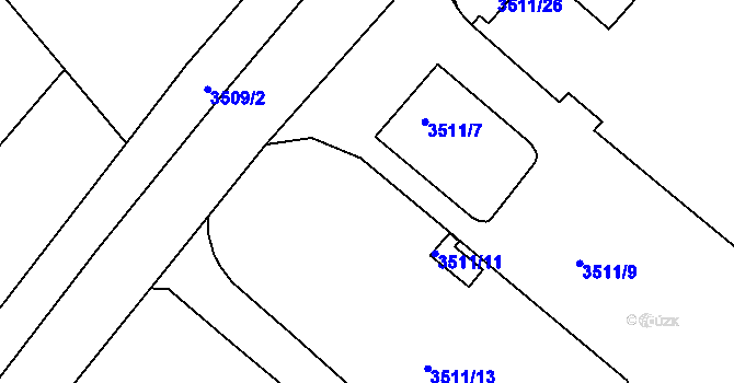 Parcela st. 3511/12 v KÚ Klobouky u Brna, Katastrální mapa