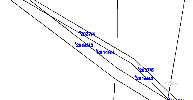 Parcela st. 2914/44 v KÚ Klobouky u Brna, Katastrální mapa