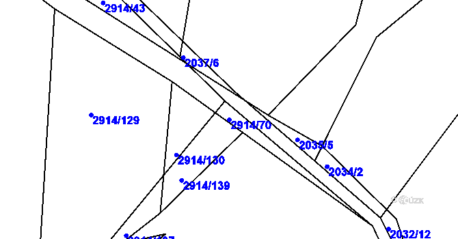 Parcela st. 2914/70 v KÚ Klobouky u Brna, Katastrální mapa