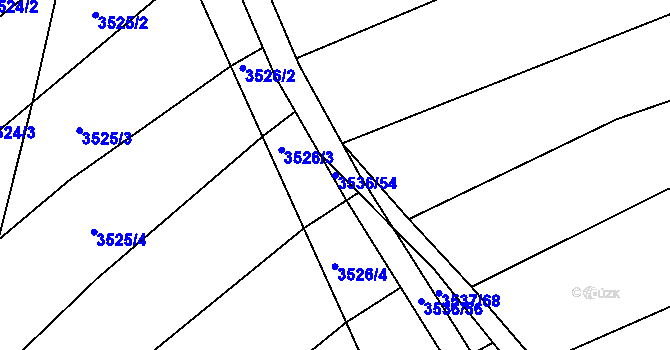 Parcela st. 3536/54 v KÚ Klobouky u Brna, Katastrální mapa