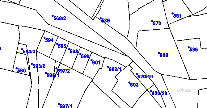 Parcela st. 562/2 v KÚ Klobouky u Brna, Katastrální mapa