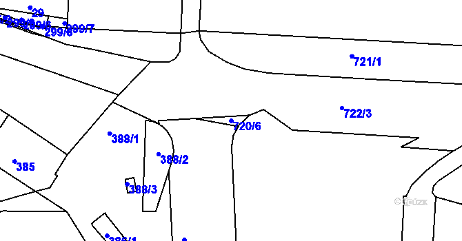 Parcela st. 720/6 v KÚ Klobouky u Brna, Katastrální mapa