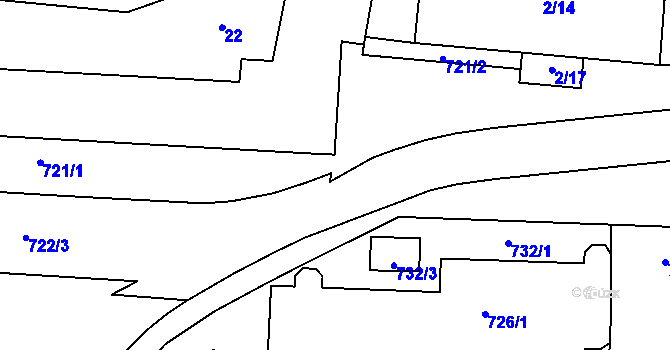 Parcela st. 722/6 v KÚ Klobouky u Brna, Katastrální mapa