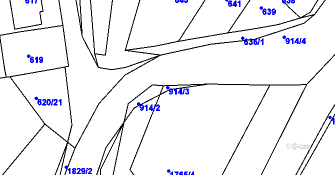 Parcela st. 914/3 v KÚ Klobouky u Brna, Katastrální mapa