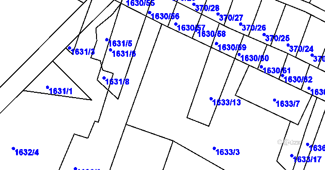 Parcela st. 1633/10 v KÚ Klobouky u Brna, Katastrální mapa