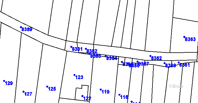 Parcela st. 2116/180 v KÚ Klobouky u Brna, Katastrální mapa