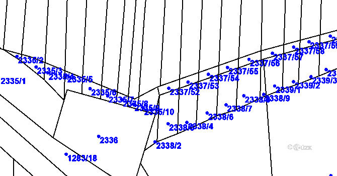 Parcela st. 2337/52 v KÚ Klobouky u Brna, Katastrální mapa