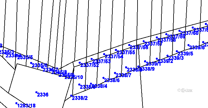 Parcela st. 2337/54 v KÚ Klobouky u Brna, Katastrální mapa