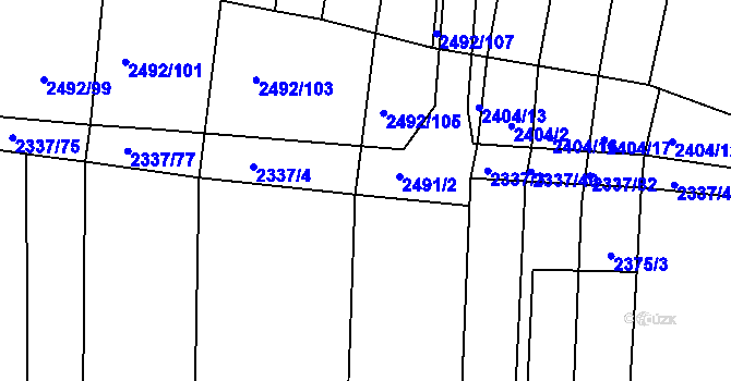 Parcela st. 2337/80 v KÚ Klobouky u Brna, Katastrální mapa