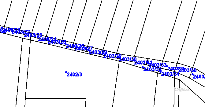 Parcela st. 2403/29 v KÚ Klobouky u Brna, Katastrální mapa