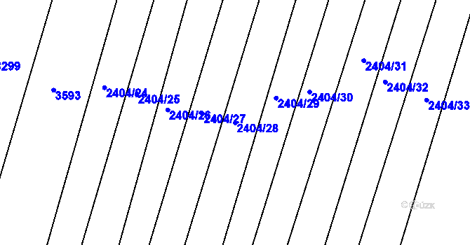 Parcela st. 2404/28 v KÚ Klobouky u Brna, Katastrální mapa